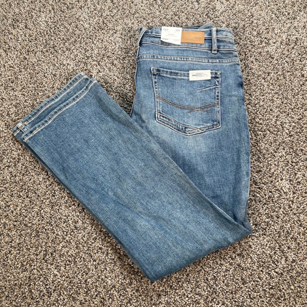 BKE Gabby Women's 32R High Rise Curvy Tailored Bootcut Jeans Blue ABK591R